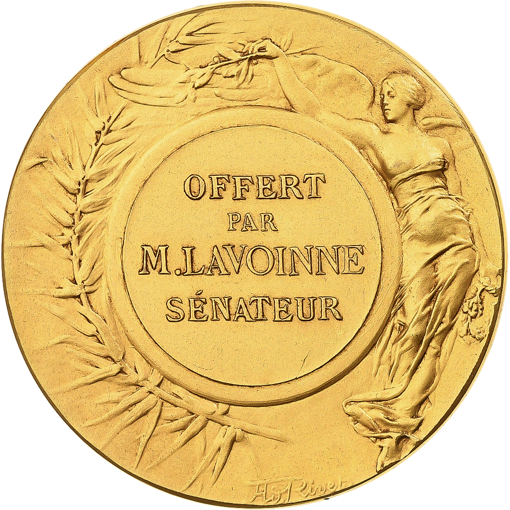 France, Medal, Gallia, offert par M. Lavoine, Sénateur, n.d., Bronze, Bottée