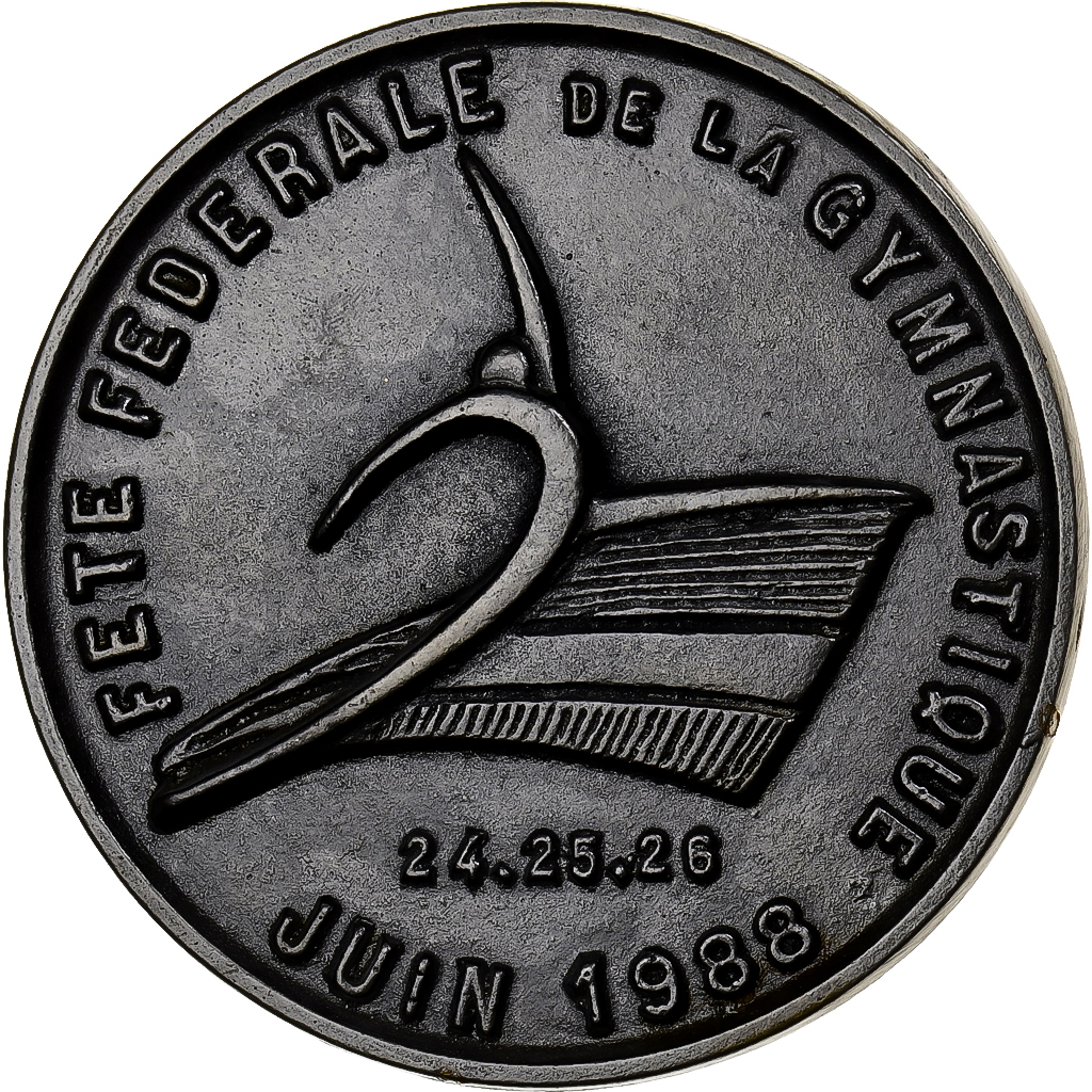 France, Medal, Fête Fédérale de la Gymnastique, Ardennes, 1988, Bronze
