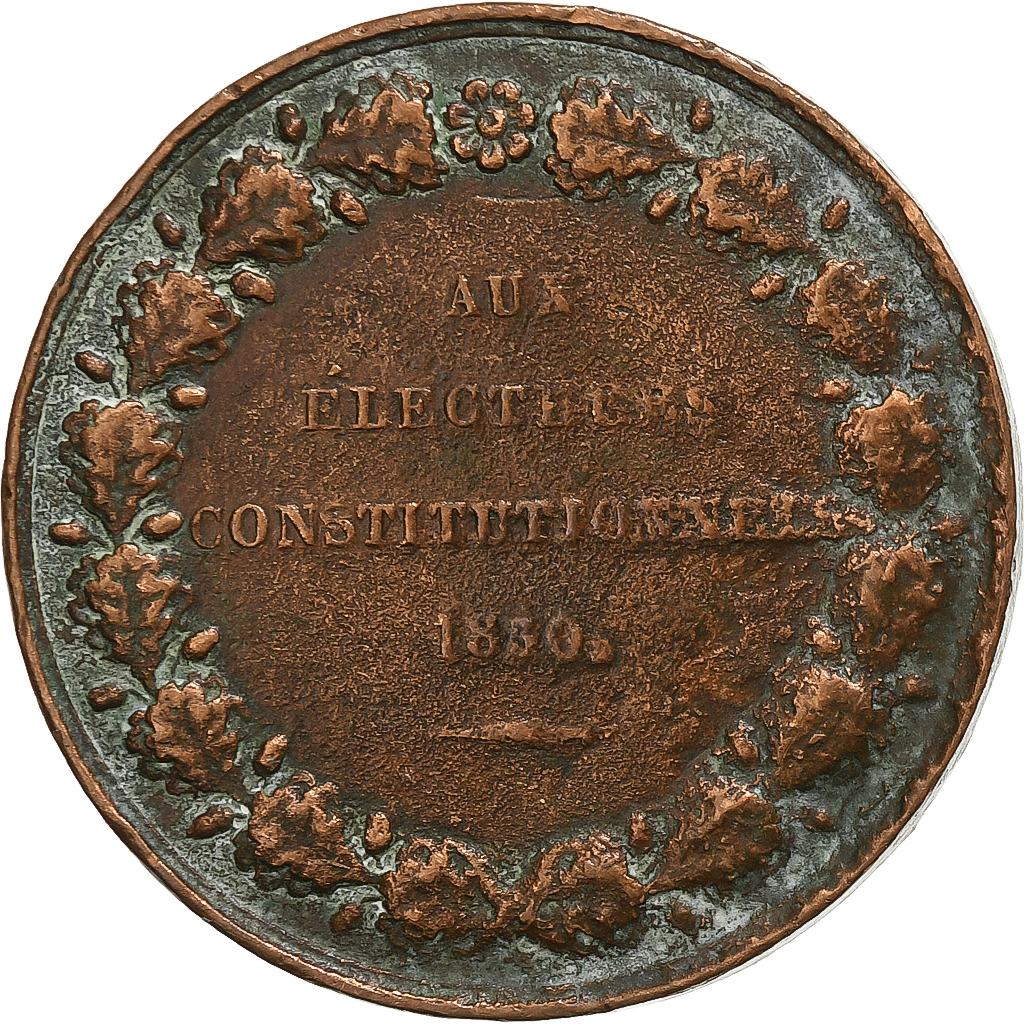France, Medal, Fidèles Mandataires, Électeurs Constitutionnels, 1830, Bronze