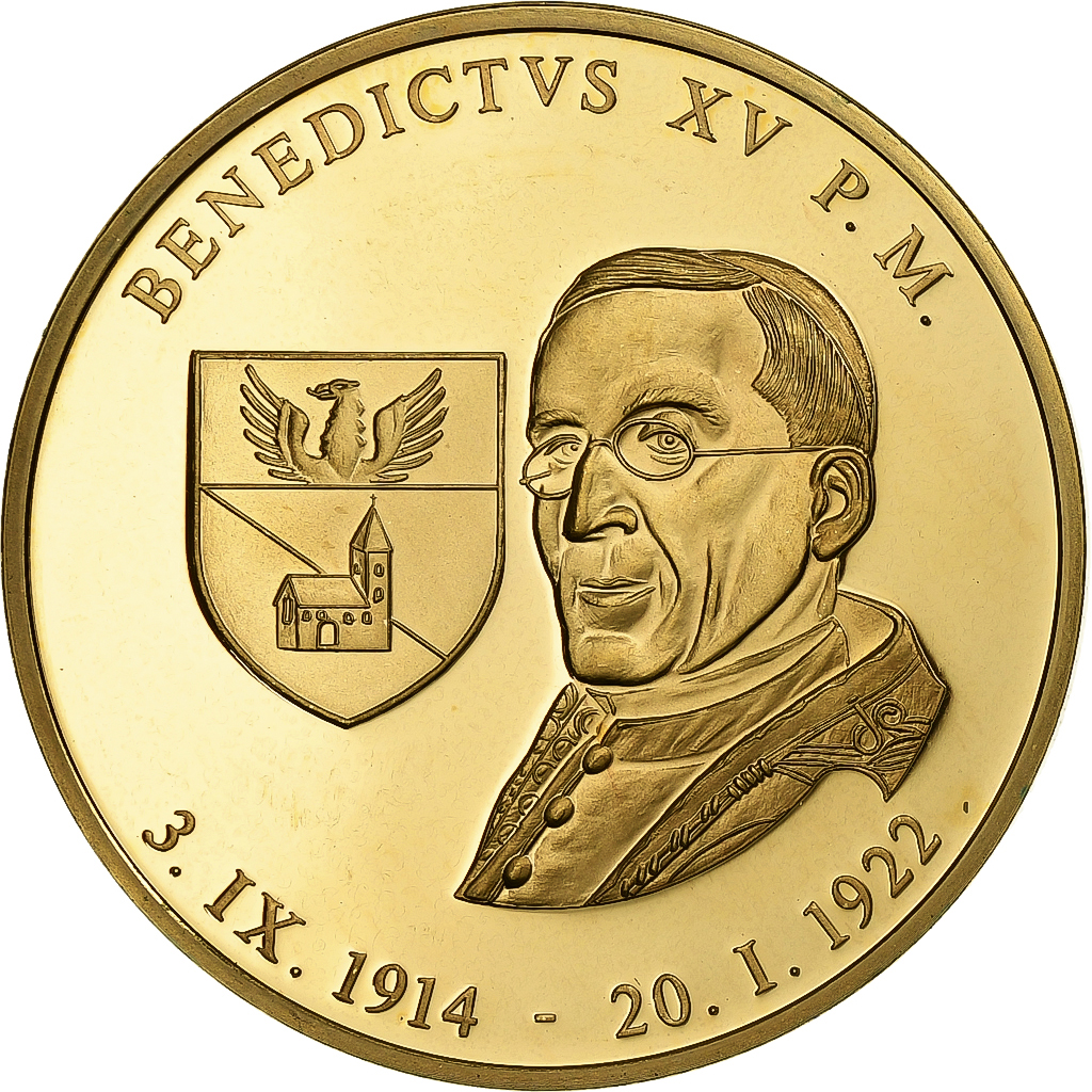Vatican, Medal, Benedict XV, n.d., Copper Gilt, 