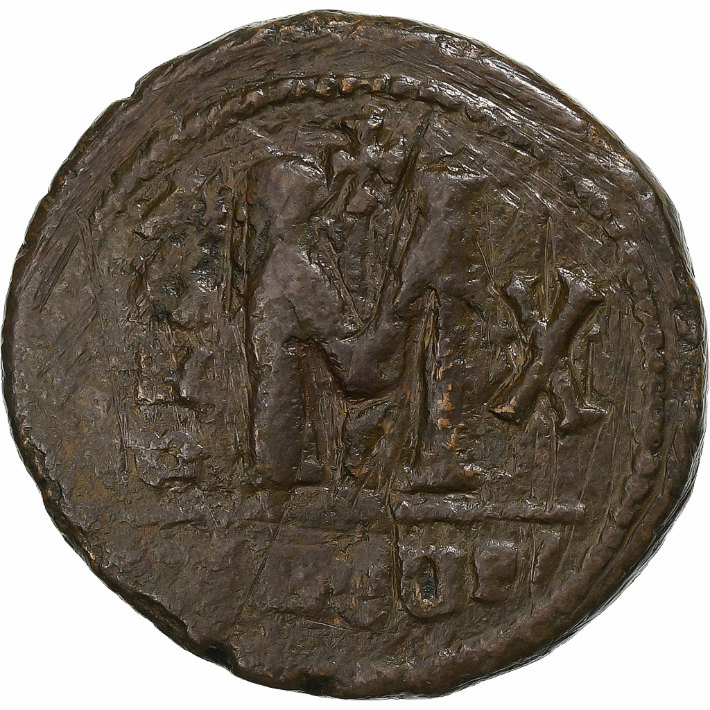 Maurice Tiberius, Follis, 591-592, Thessalonica, Bronze, , Sear:533