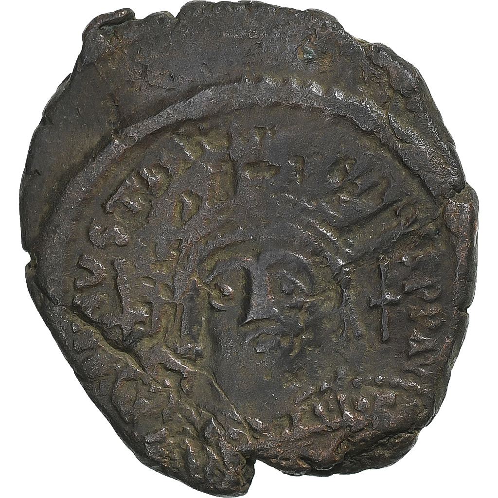Justinian I, Half Follis, 563-564, Thessalonica, Bronze, , Sear:174