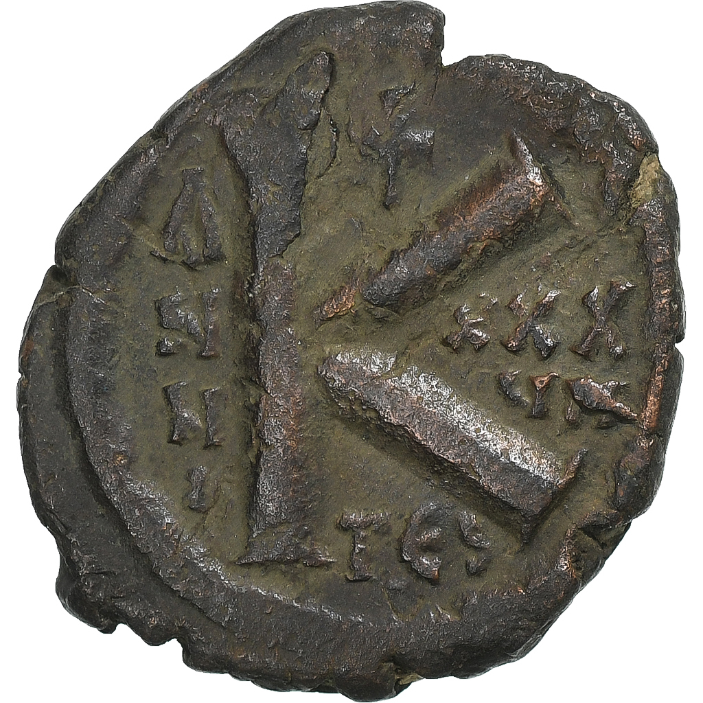 Justinian I, Half Follis, 563-564, Thessalonica, Bronze, , Sear:174