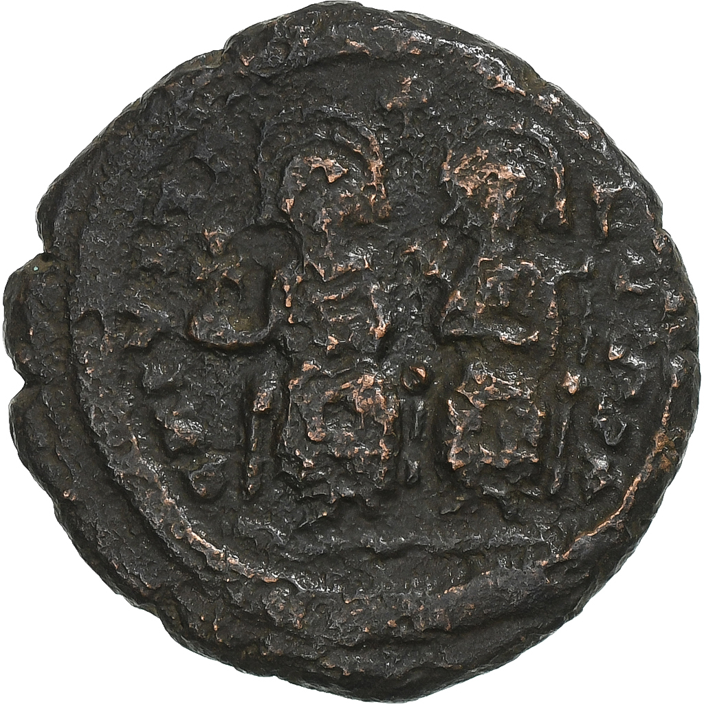 Justin II et Sophie, Half Follis, 573-574, Cyzicus, Bronze, , Sear:373