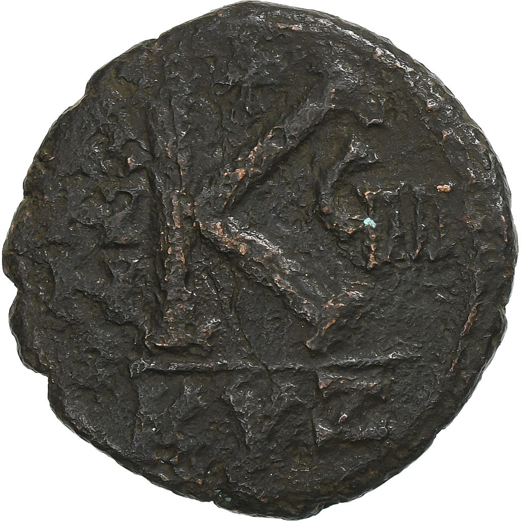 Justin II et Sophie, Half Follis, 573-574, Cyzicus, Bronze, , Sear:373