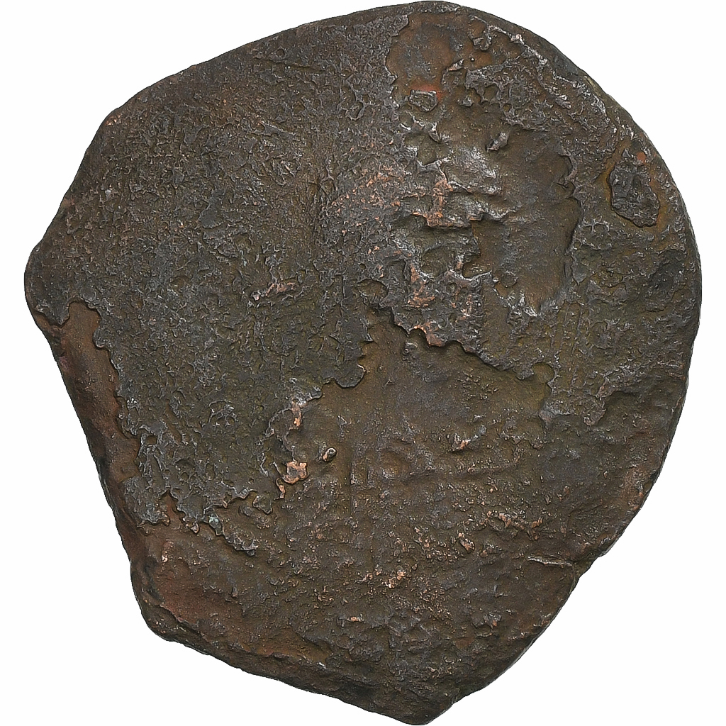 Maurice Tiberius, Half Follis, 596-597, Constantinople, Bronze, 