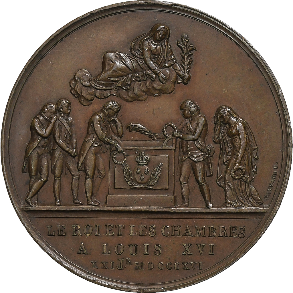 France, Token, Louis XVIII, 23ème anniversaire de la mort de Louis XVI, 1816
