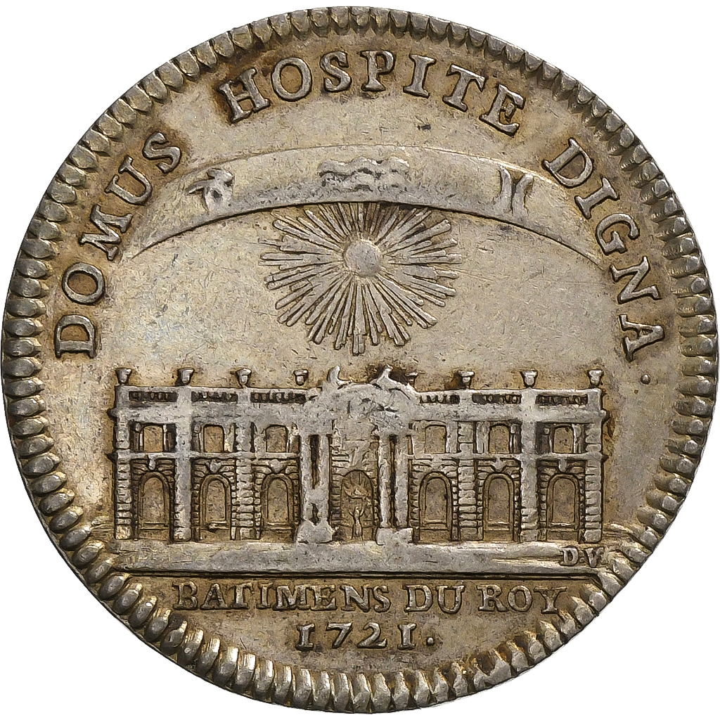 France, Token, Louis XV, Bâtiments du Roi, Palais du Luxembourg, 1721, Silver