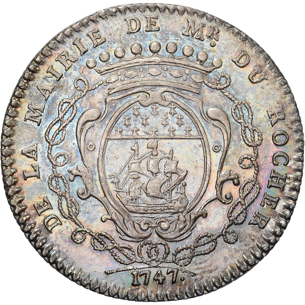 France, Token, François-Pierre Du Rocher, Maire de Nantes, 1747, Silver