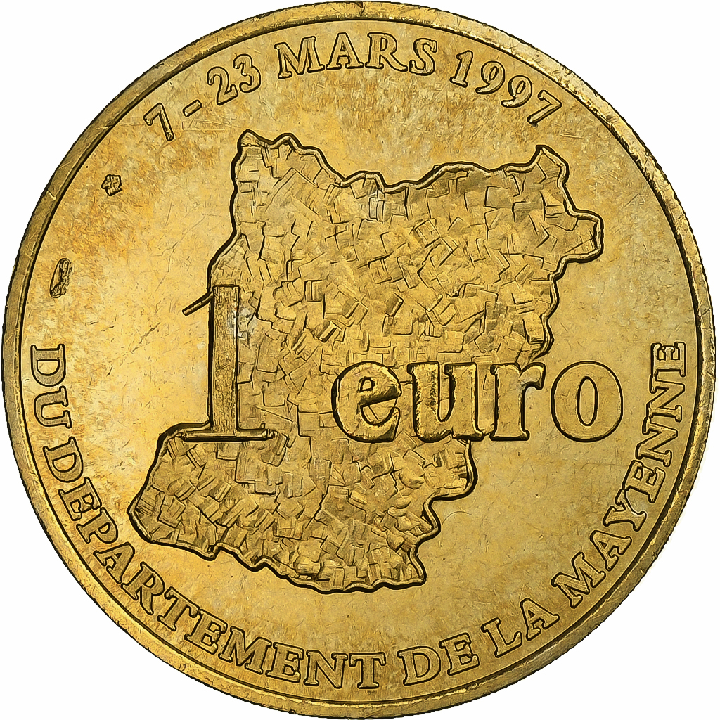 France, 1 Euro, Département de la Mayenne, 1997, Copper-nickel, AU
