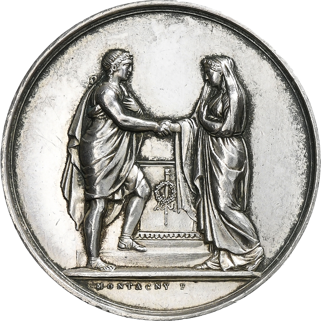 France, Marriage medal, 1852, Silver, Montagny, 