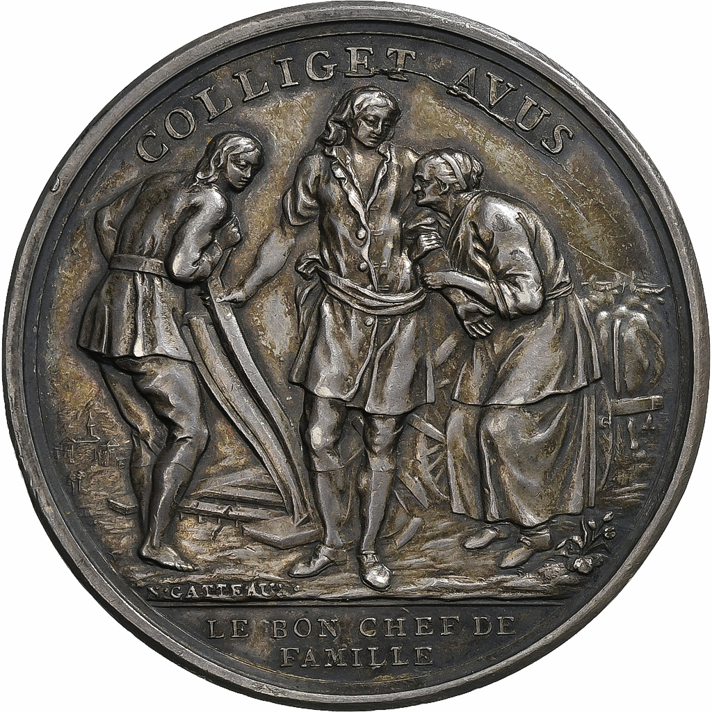 Frankrijk, Medaille, Bonne mère/Bon chef de famille, n.d., Zilver