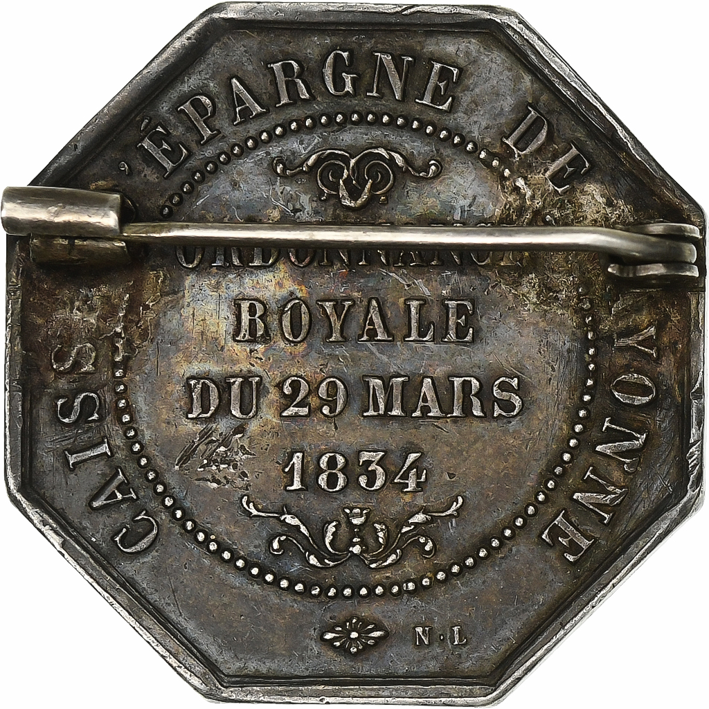 France, Token, Caisse d'Épargne de Bayonne, 1834, Silver, 