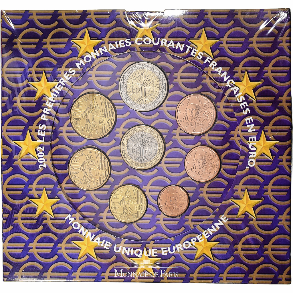 France, Coffret 1c. à 2€, BU, 2002, MDP, 