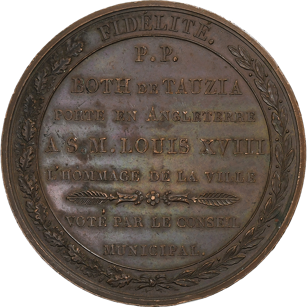 France, Medal, Entrée du duc d'Angoulême à Bordeaux, 1814, Bronze, Andrieu