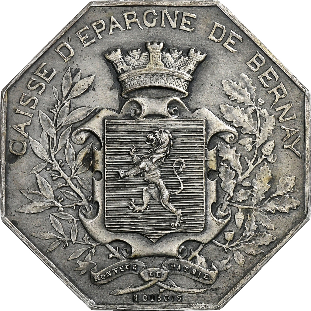 France, Token, Caisse d'Épargne de Bernay, 1943, Silver, Dubois.H, 