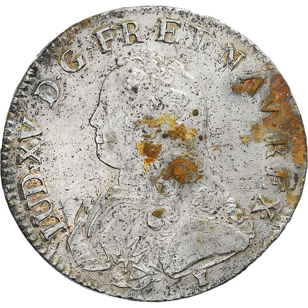 France, Louis XV, Ecu aux branches d'olivier, 1726, Rennes, Silver, EF