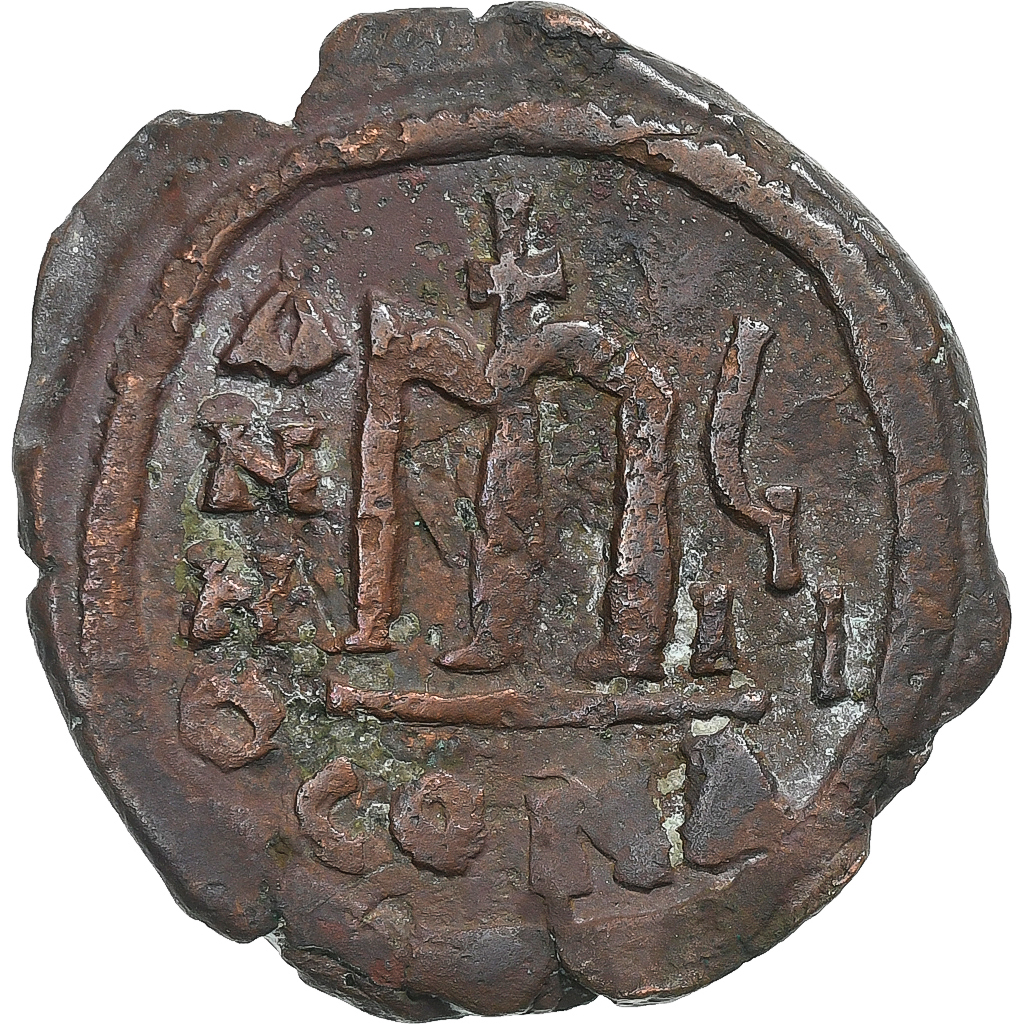 Tiberius II Constantine, Follis, 580-581, Constantinople, Bronze, 