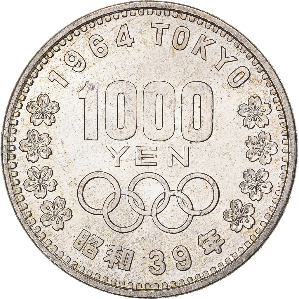 Japan, 1000 Yen, 1964 Summer Olympics, Tokyo, 1964, Silver, 