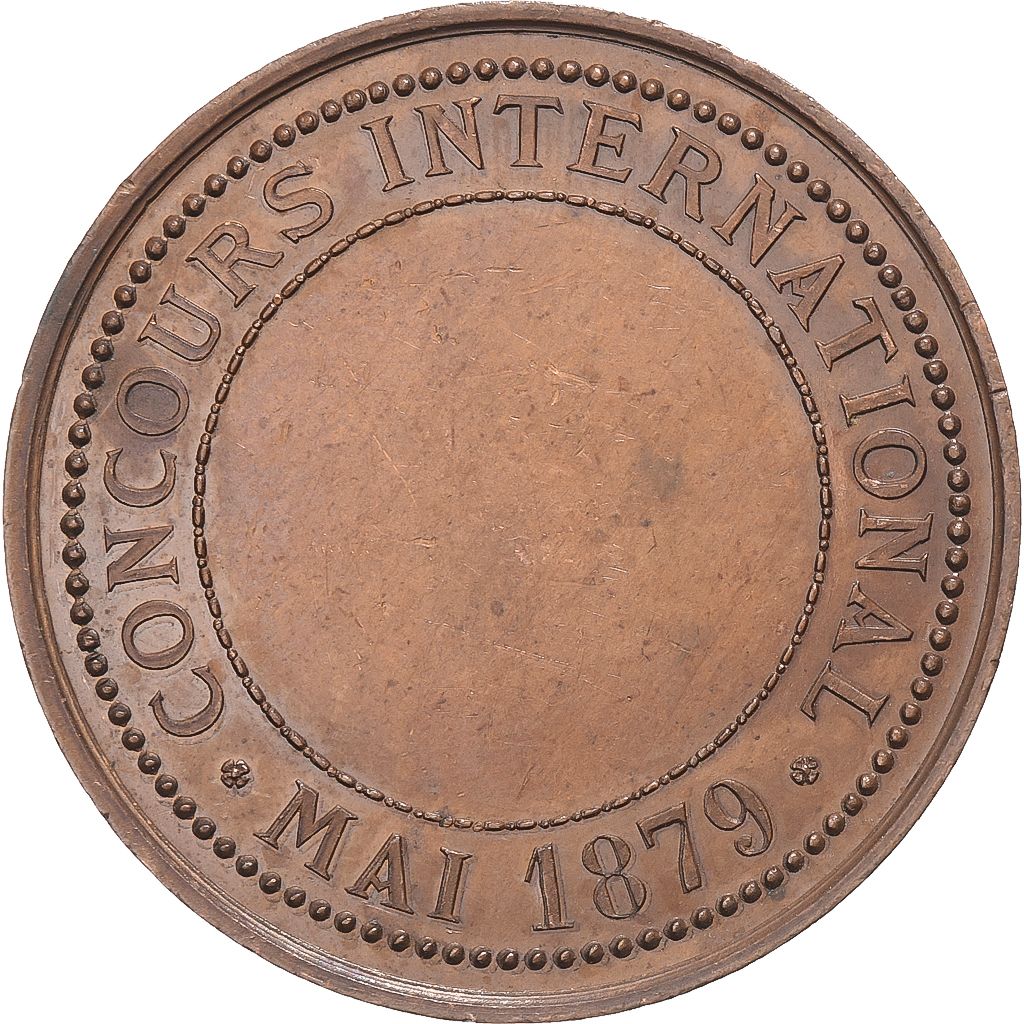 Frankrijk, Medaille, Ville de Lille, Concours International, 1879, Koper, PR+