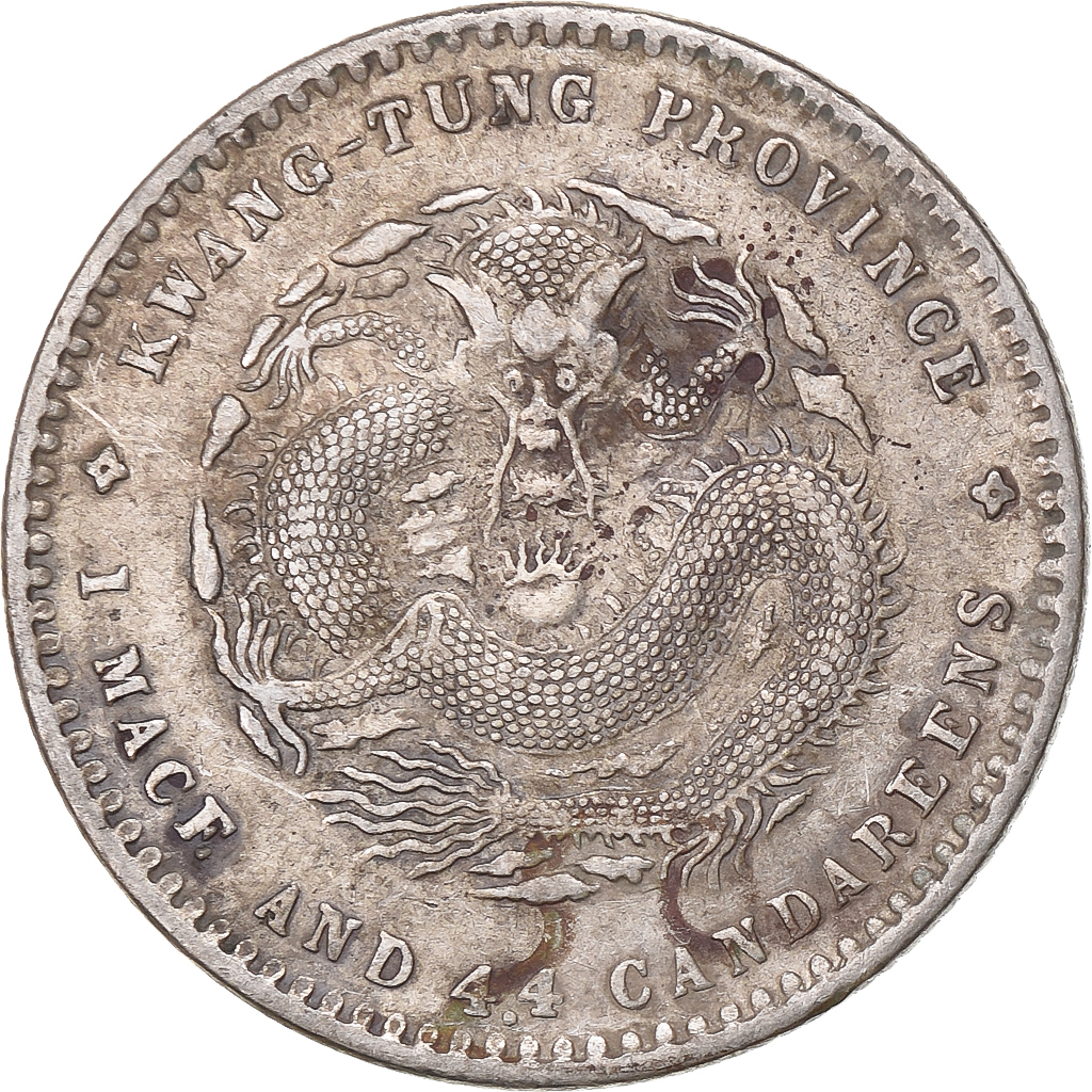 China, Guangxu, 20 Fen/Cent, 1 mace 4,4 candareens, 1890-1908, Silver, 