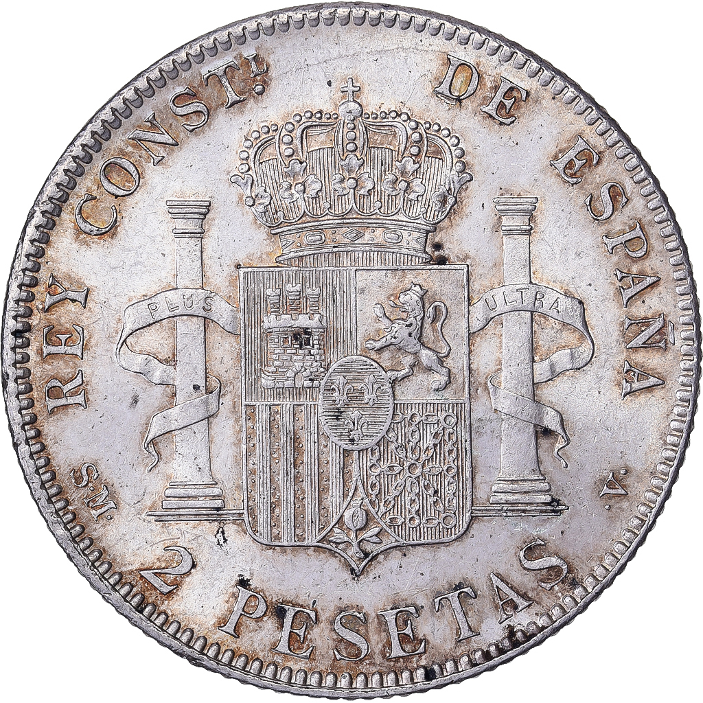 Spain, Alfonso XIII, 2 Pesetas, 1905, Madrid, Silver, 