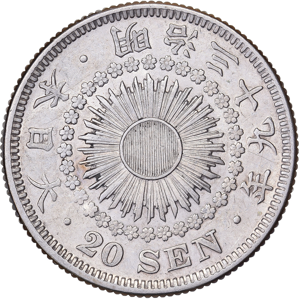 Japan, Meiji, 20 Sen, Yr.39(1906), Silver, 
