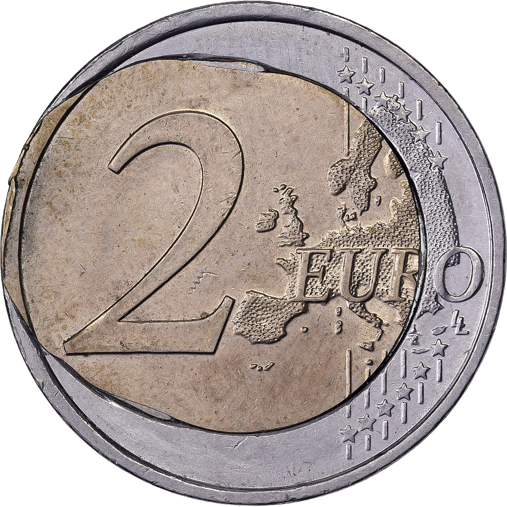 Germany, 2 Euro, error misaligned core, 2020, Hamburg, Bi-Metallic, MS
