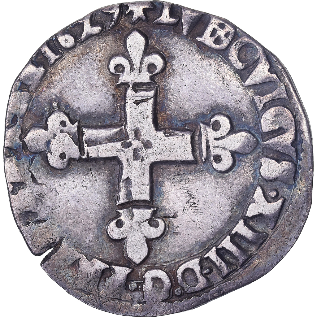 France, Louis XIII, 1/8 Ecu, 1629, Bayonne, Silver, , Gadoury:23