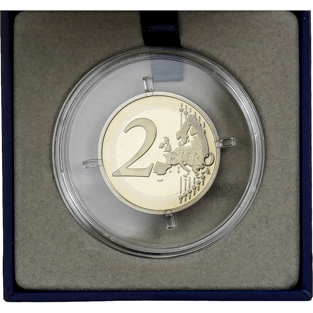 France, 2 Euro, Sidaction, BE, Colorisé, 2014, MDP, Bimétallique, FDC