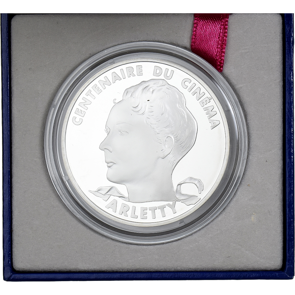 France, 100 Francs, Arletty, Centenaire du Cinéma, 1995, MDP, Proof, Silver