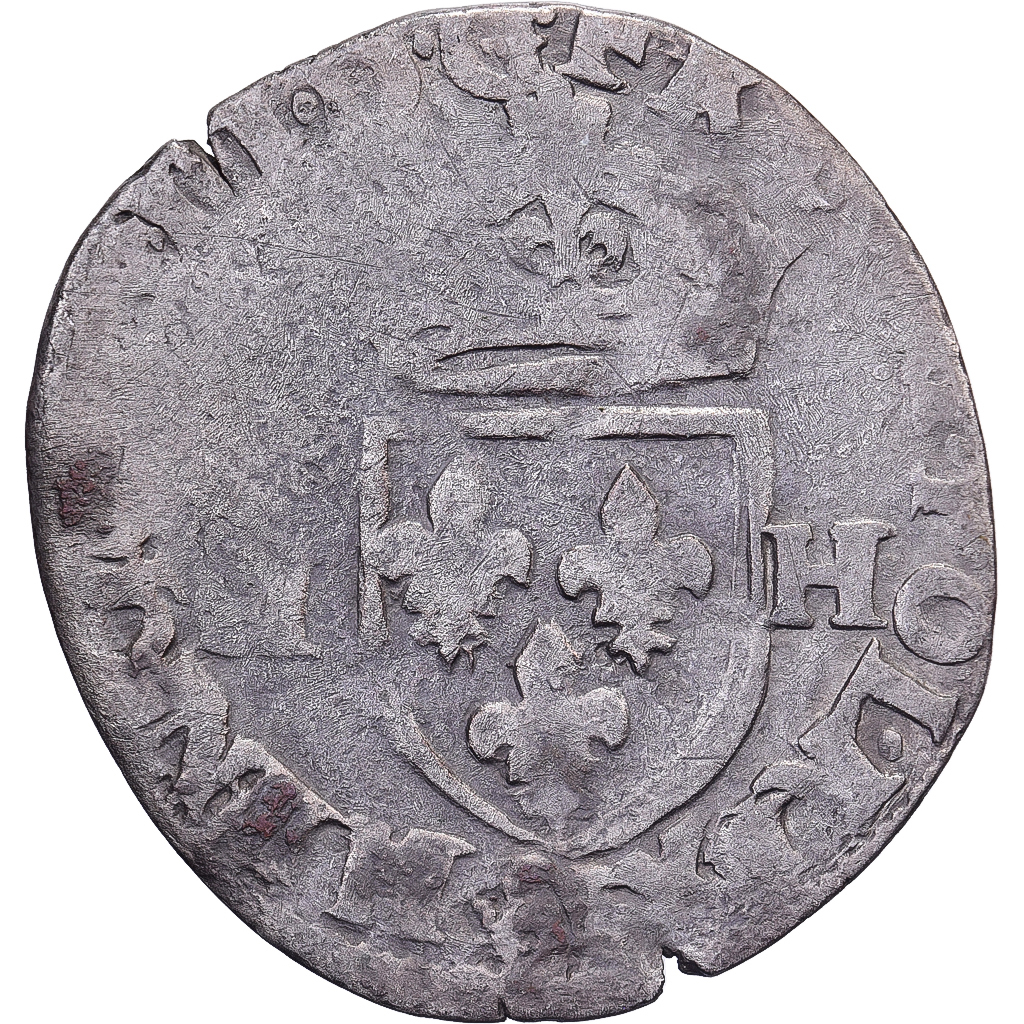 France, Henri III, Douzain aux deux H, Uncertain date, Billon, 