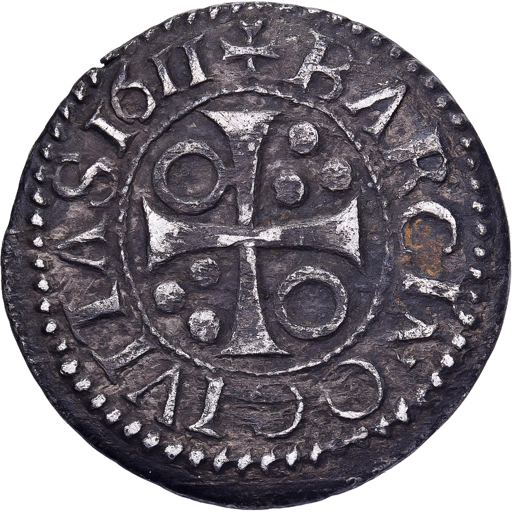 Principality of Catalonia, Philip III, 1/2 Croat, 1611, Barcelona, Billon