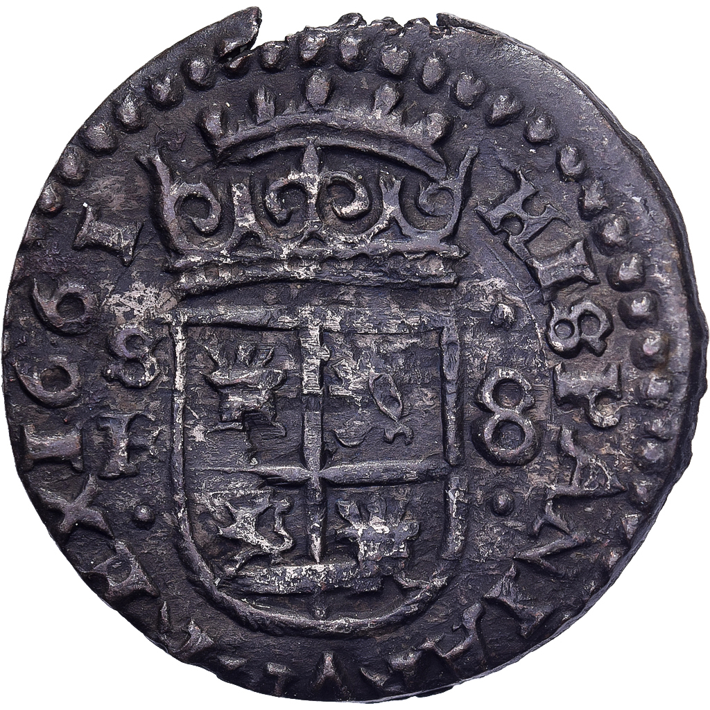 Spain, Philip IV, 8 Maravedis, 1661, Seville, Billon, 
