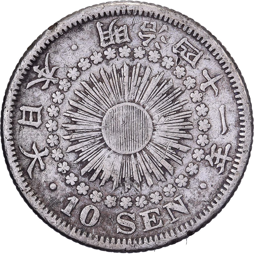 Japan, Mutsuhito, 10 Sen, Meiji Era, Yr. 41 (1908), Silver, 