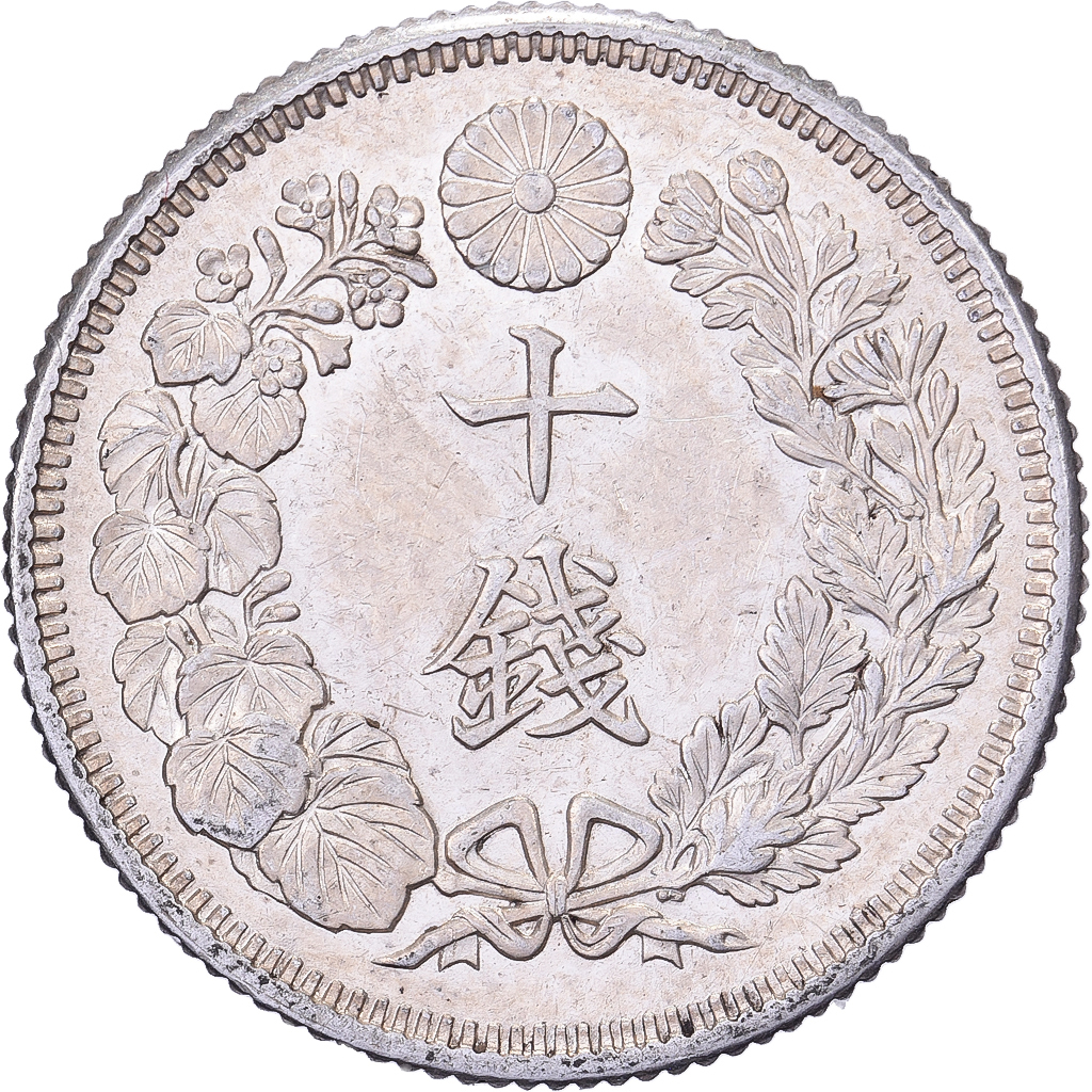 Japan, Mutsuhito, 10 Sen, Meiji Era, Yr. 45 (1912), Silver, 