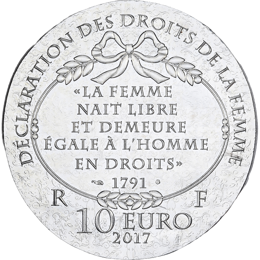 France, 10 Euro, Olympe de Gouges, Proof, 2017, MDP, Silver, 
