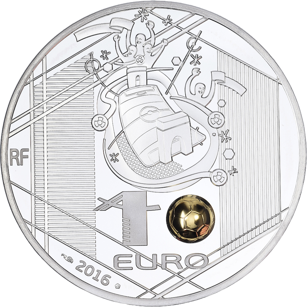 France, 10 Euro, UEFA Euro 2016, Reprise, Proof, 2016, MDP, Silver, MS(65-70)