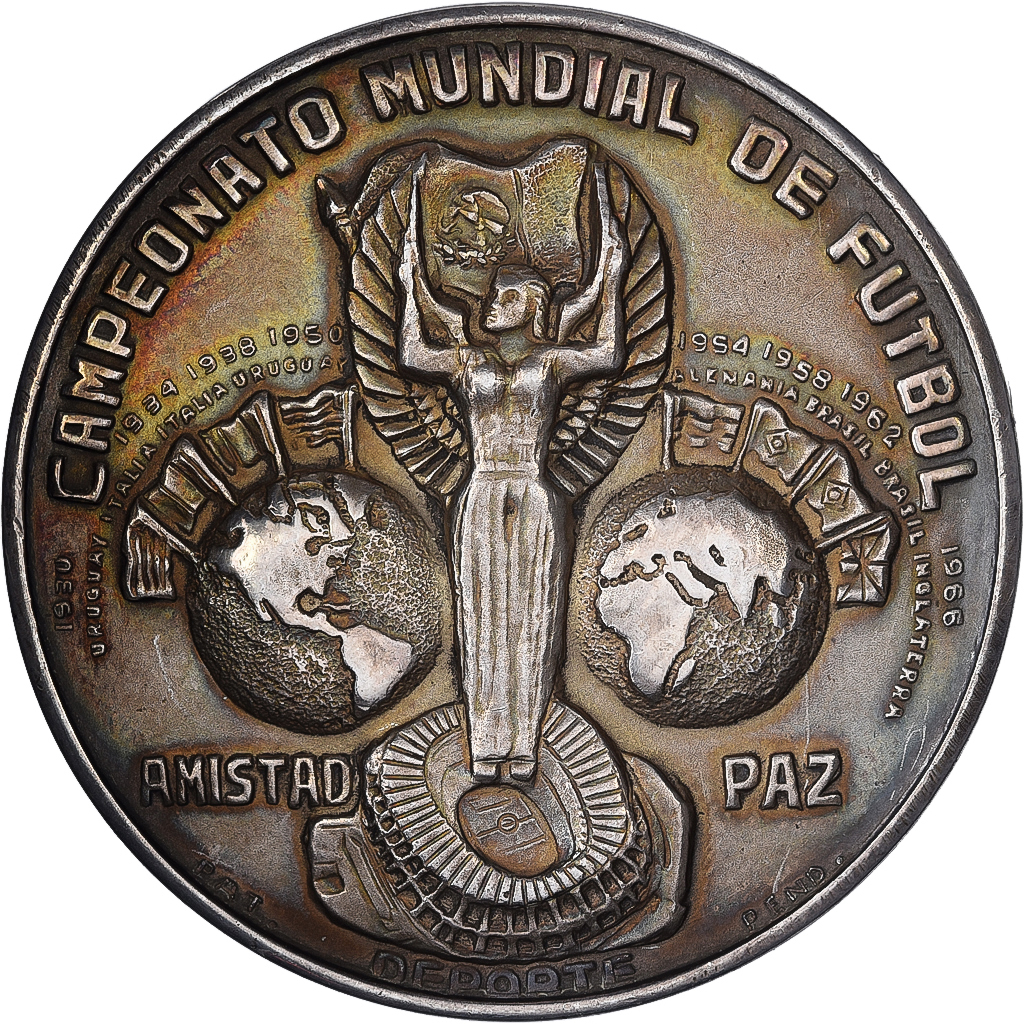 【新品】1970 ワールドカップ メキシコ大会 Mexico, Medal, 1970 FIFA World Cup, 1970, Silver, | Tokens & Medals