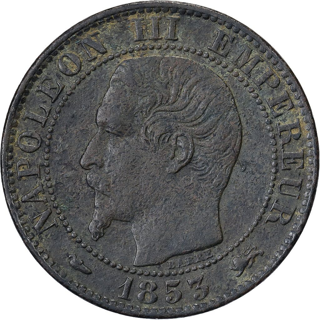 France, Napoleon III, 5 Centimes, 1853, Lyon, Bronze, , Gadoury:152