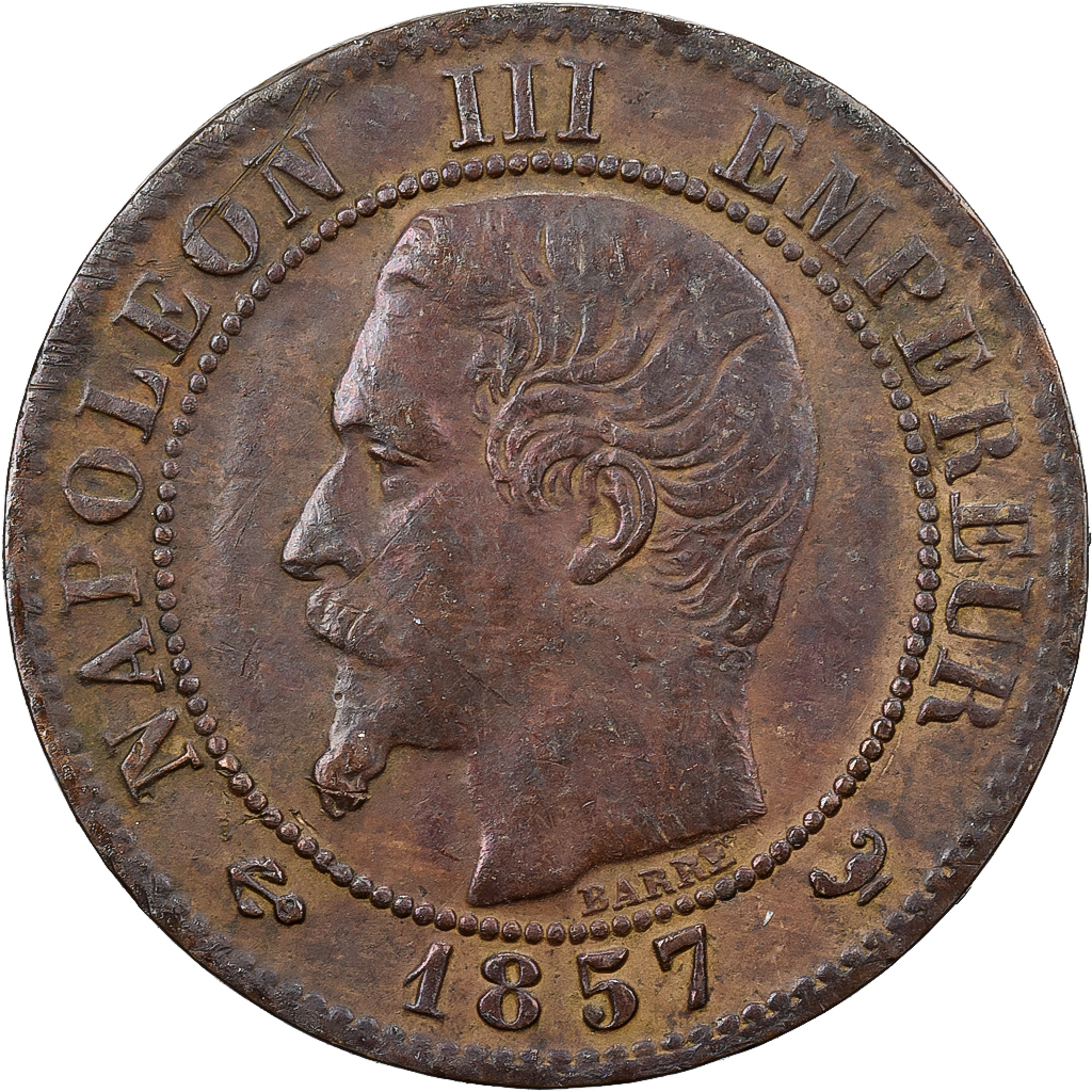 France, Napoleon III, 1 Centime, 1857, Lille, Bronze, , Gadoury:86