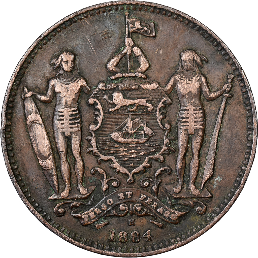 British North Borneo, 1 Cent, 1884, Copper, 
