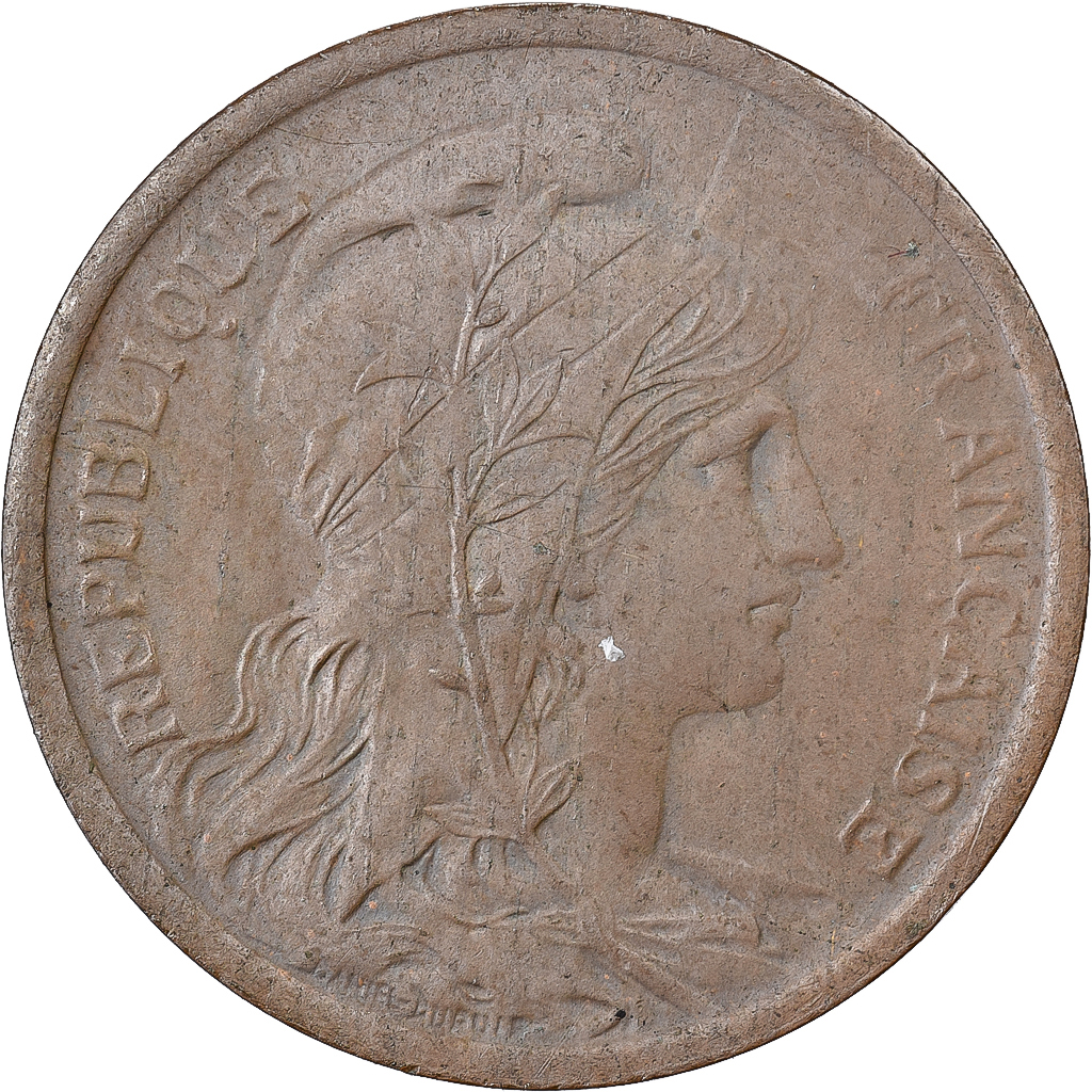 France, 2 Centimes, Daniel-Dupuis, 1916, Paris, Bronze, , Gadoury:107