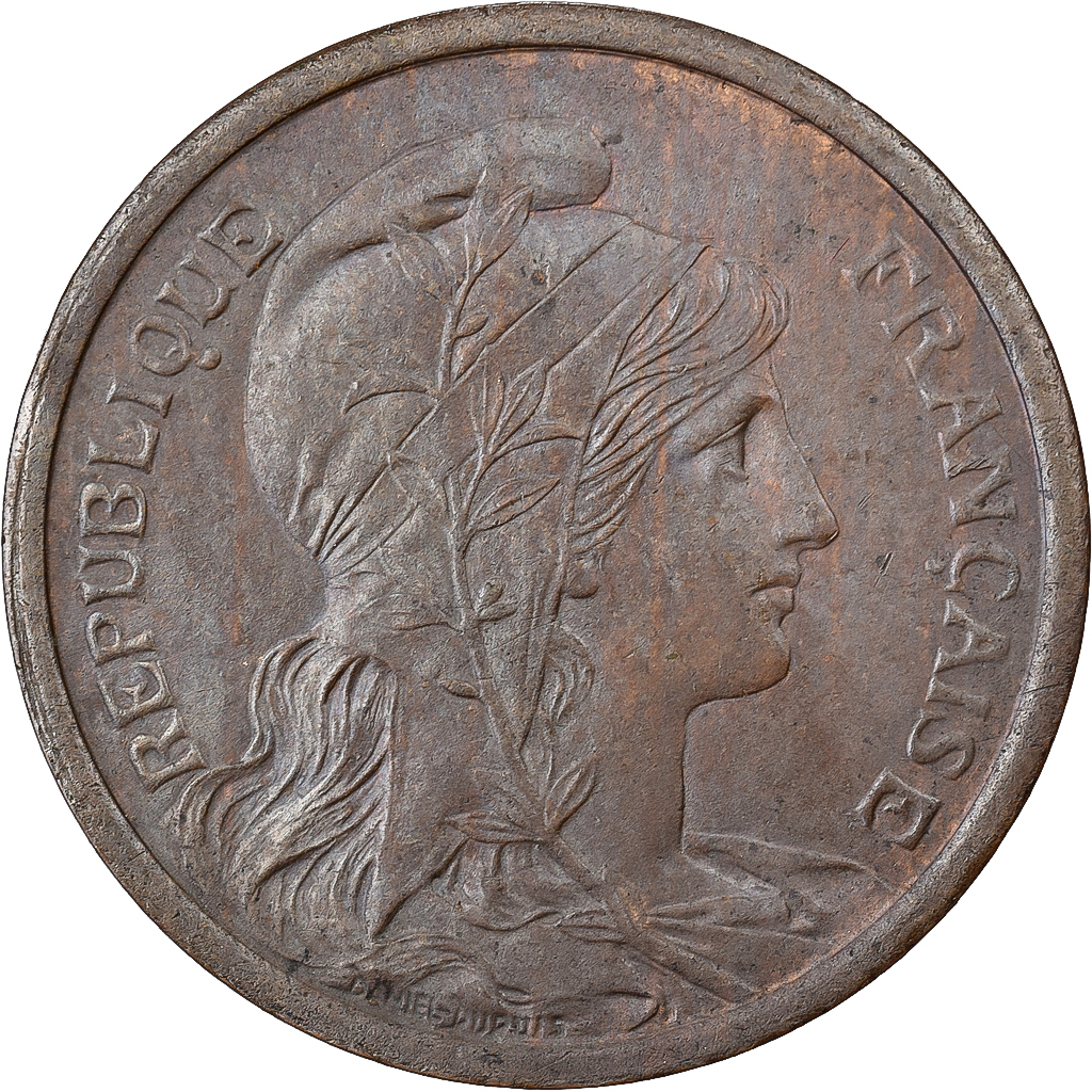 France, 2 Centimes, Daniel-Dupuis, 1914, Paris, Bronze, , Gadoury:107