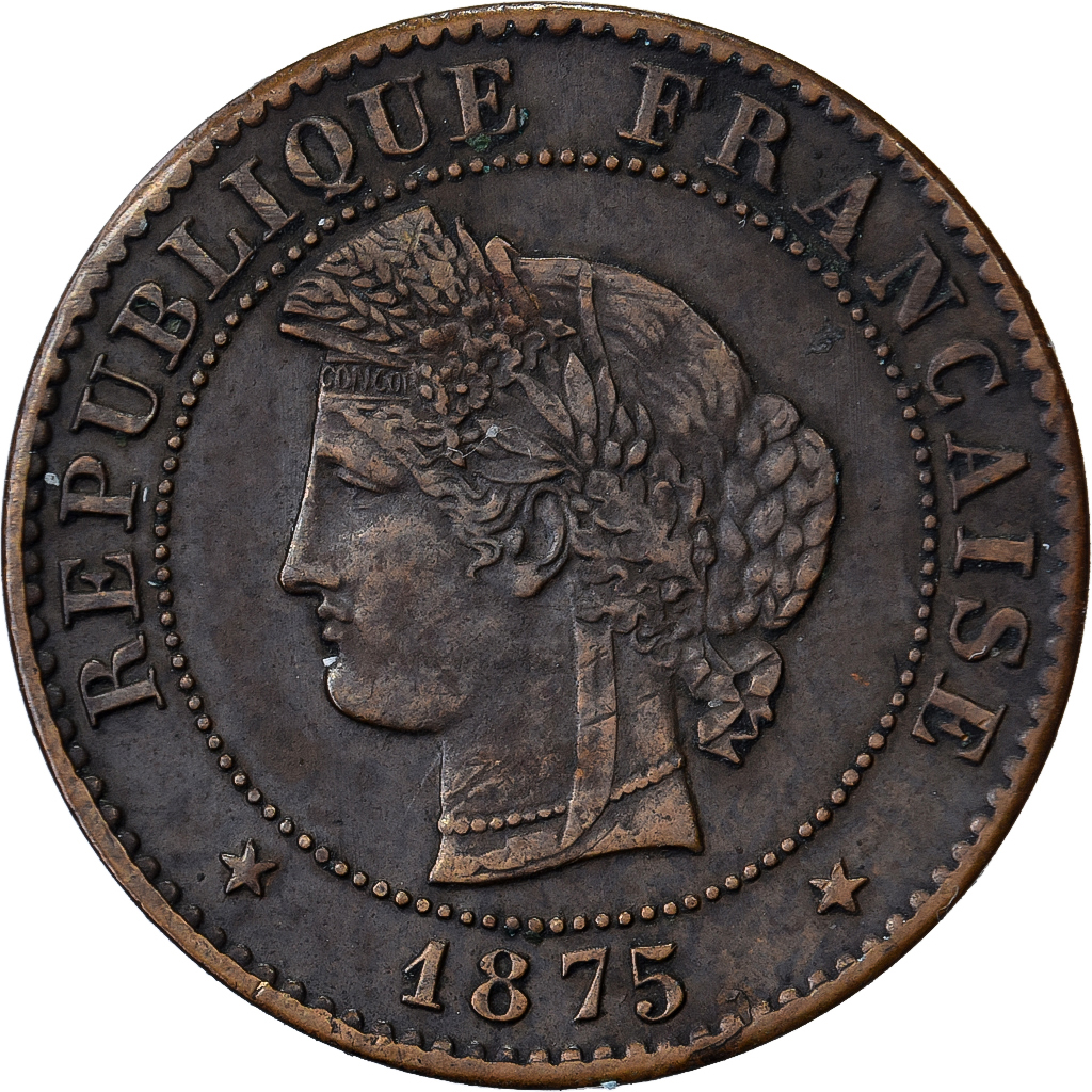 France, 1 Centime, Cérès, 1875, Paris, Bronze, , Gadoury:88