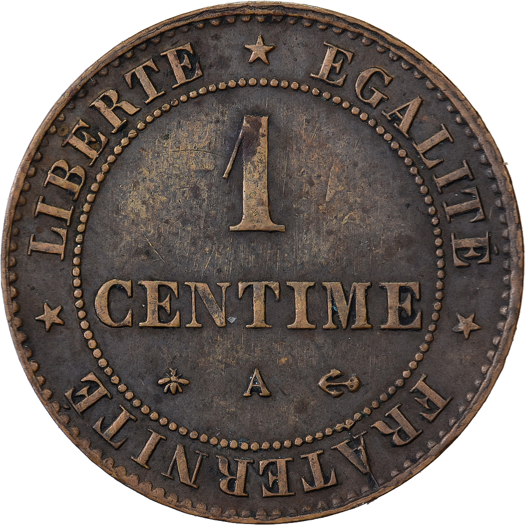 France, 1 Centime, Cérès, 1875, Paris, Bronze, , Gadoury:88