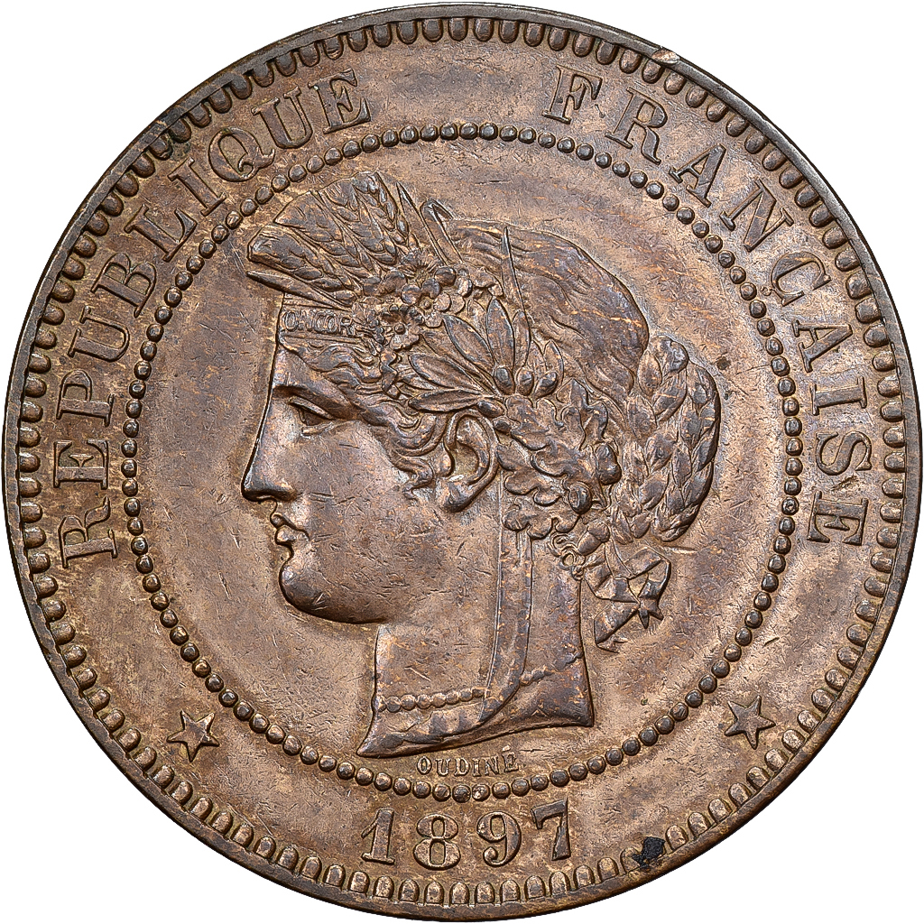 France, 10 Centimes, Cérès, 1897, Paris, Bronze, , Gadoury:265a
