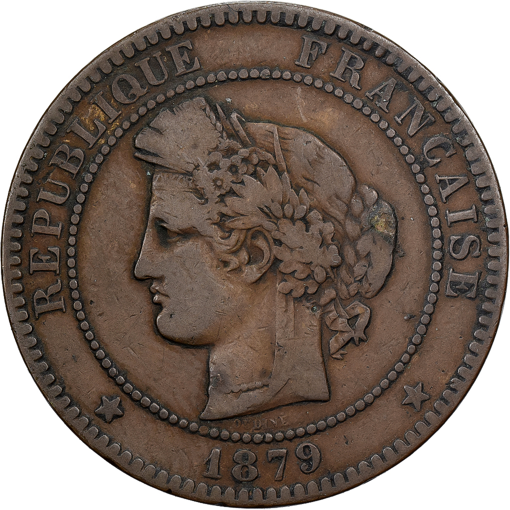 France, 10 Centimes, Cérès, 1879, Paris, Bronze, , Gadoury:265a