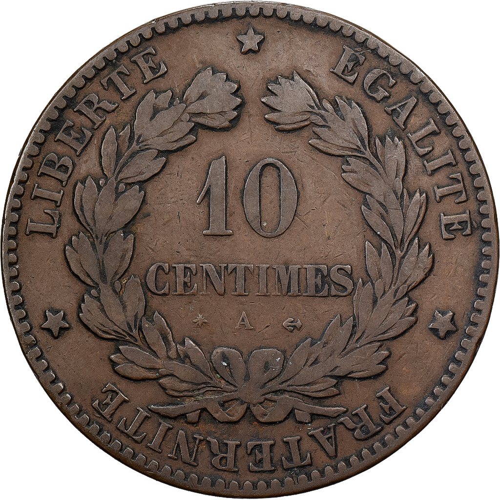 France, 10 Centimes, Cérès, 1879, Paris, Bronze, , Gadoury:265a