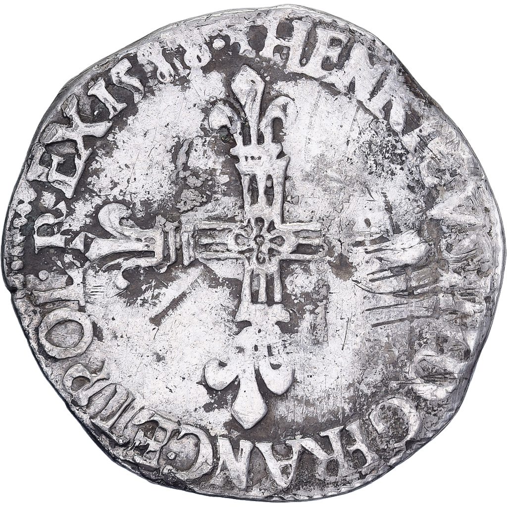 France, Henri III, 1/4 Ecu, 1588, Rennes, Silver, VF, Gadoury:494